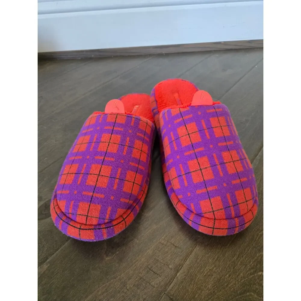 Allbirds Wool Tartan Plaid Slippers Orange Purple Slip On Men' 9-10 Women 10-11